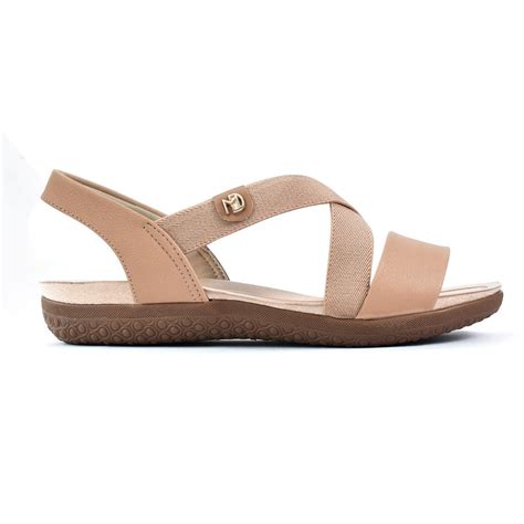 Sand Lia Modare Ultra Conforto Flex Feminina Nude Camel Bege