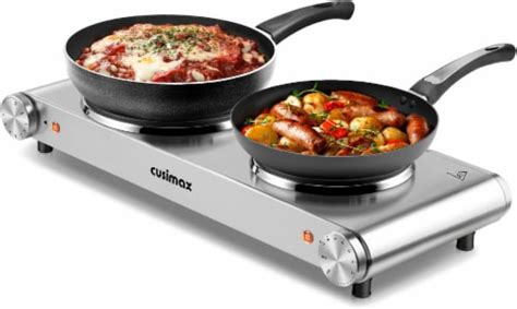Cusimax 1800W Portable Double Hot Plate Stainless Steel Countertop Cooktop Silver 1 Kroger
