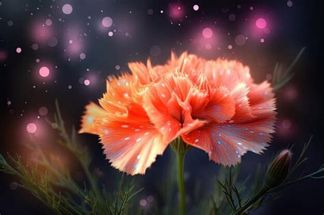 Premium Ai Image Close Up Pink Carnations On Blur Background Creative