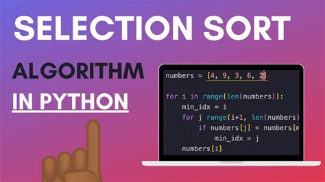 Selection Sort Python Algorithms Tutorial Youtube