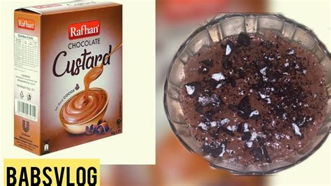 Rafhan Chocolate Custard Recipe By Babsvlog How To Make Chocolate Custard Easy Custard