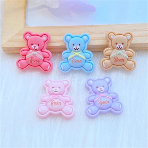 20pcs New Cute Resin Mini Cartoon Bear Flat Back Cabochon Scrapbook