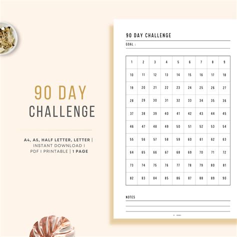 90 day challenge printable – mrsneat