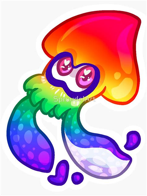 Gay Pride Squid Sticker For Sale By SpruudelArt Redbubble