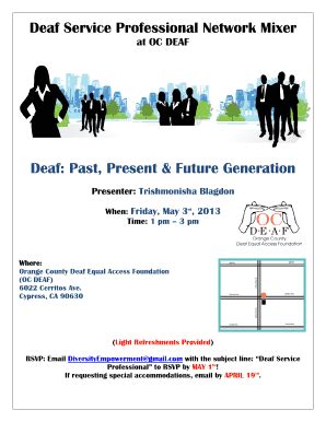 Fillable Online Deaf Service Professional Network Mixer Fax Email Print