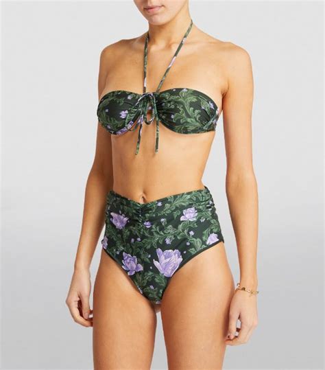 Womens Agua By Agua Bendita Green High Waist Vaiv N Bikini Bottoms