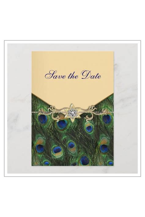 Elegant Gold Peacock Wedding Invitations Zazzle