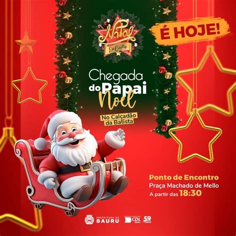 Papai Noel chega nesta sexta feira no Calçadão para a abertura do