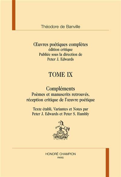 Œuvres poétiques complètes Compléments Poèmes et manuscrits retrouvés