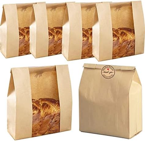 Pack Paper Bread Bags With Window Kraft Paper Bakery Bags Loaf Bread