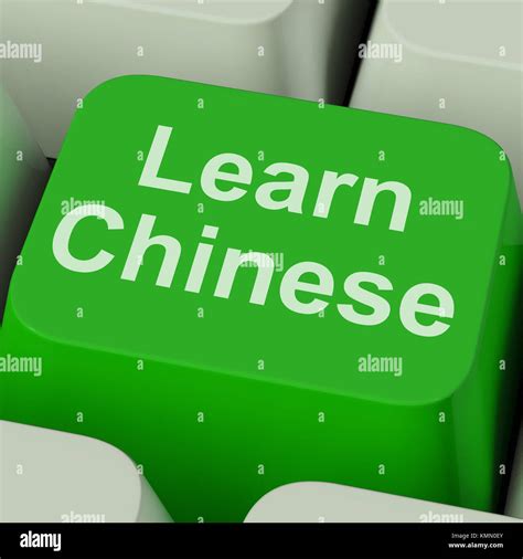 Learn Chinese Key Showing Studying Mandarin Online Stock Photo Alamy