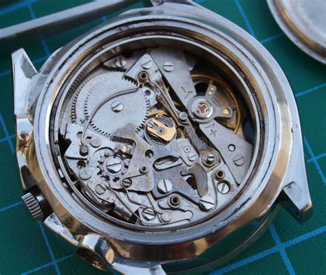 Vintage Chronograph Watch Mechanism Stock Image Image Of Chronograph