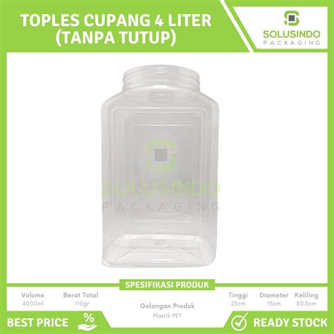 Jual Toples Cupang Liter Ml Kotak Tanpa Tutup Minimal Pcs