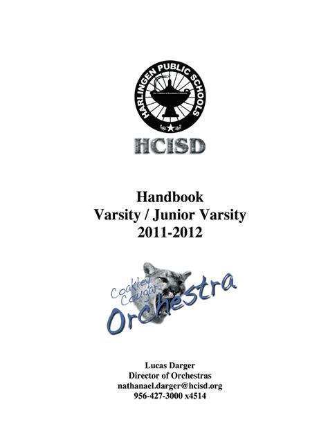 Fillable Online Handbook Varsity Junior Varsity 2011 2012 Conn Selmer