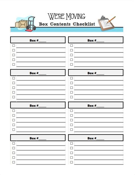 Printable Moving Checklist Template