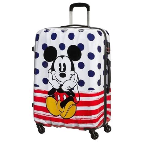 Grande Valise Cm Mickey Points Bleus Disney L Gendes Par American