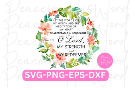 Psalm 19:14 SVG, Bible Verse SVG Graphic by pmjkush · Creative Fabrica