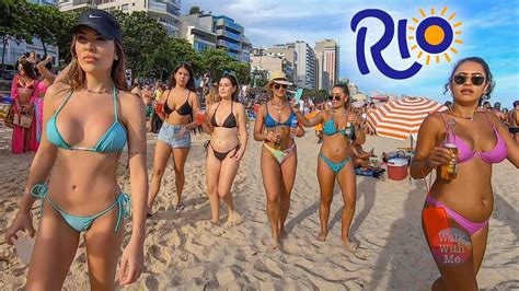 Rio De Janeiro Leblon Brazil Busy Carnival Beach Party Film February