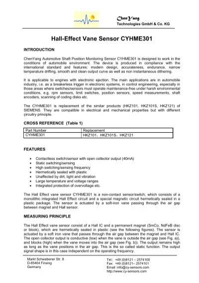 Hall Effect Vane Sensor CYHME301