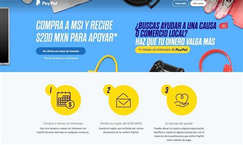 Promoción PayPal Hot Sale 2020 Meses sin intereses cupón de 200