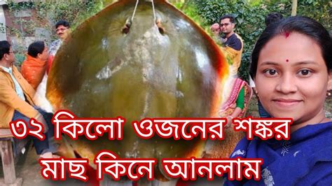 Big Stingray Fish বাজার থেকে ৩২ কিলো ওজনের শঙ্কর মাছ কিনে আনলাম