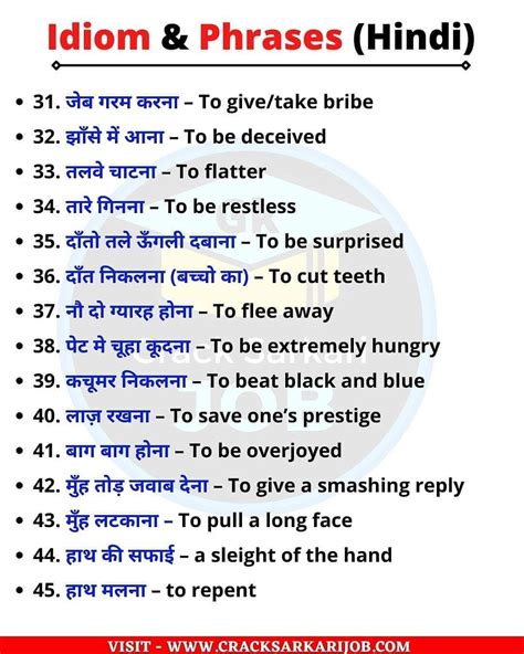 English Idiom And Phrases In Hindi Pdf Idioms And Phrases English