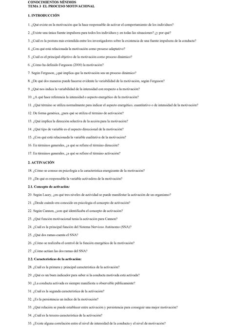 Conocimientos minimos Tema 3 CONOCIMIENTOS MÍNIMOS TEMA 3 EL PROCESO