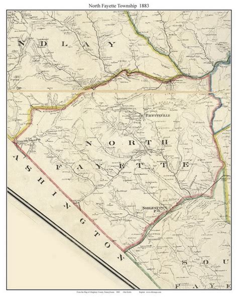 North Fayette Township, Pennsylvania 1883 Old Town Map Custom Print ...