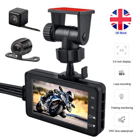 3 HD Motorcycle Dual Camera DVR Dash Cam G SENSON Night Vision Driving