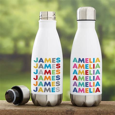 Vibrant Name Personalized Insulated Water Bottles For Kids