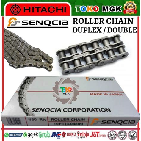 Jual RANTAI ROLLER CHAIN RS80 2 DOUBLE HITACHI SENQCIA ORIGINAL HARGA