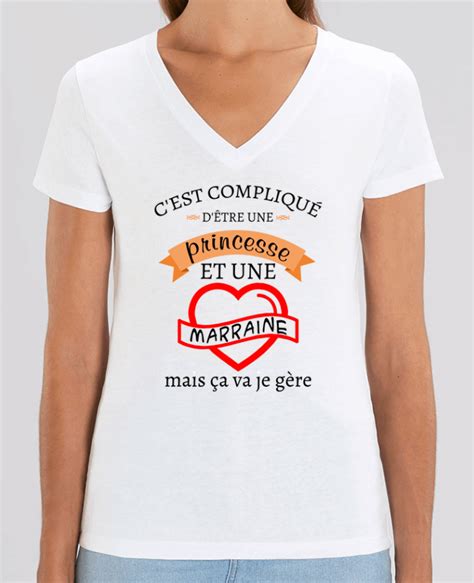 Tee Shirt Femme Col V Stella EVOKER C est compliqué d être une