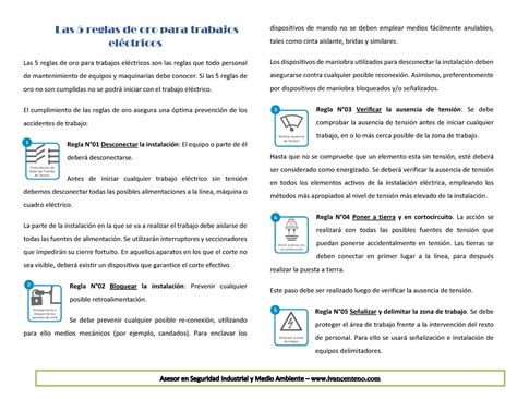 Las Reglas Oro Para Trabajos Electricos Las Reglas De Oro Para