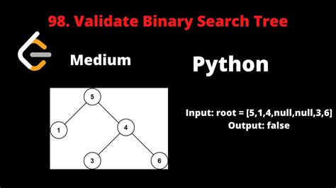 LEETCODE 98 VALIDATE BINARY SEARCH TREE PYTHON YouTube