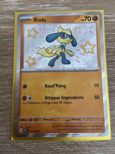 CARTE POKÉMON RIOLU 173 091 Shiny Destinées De Paldea EV4 5 FR EUR 10