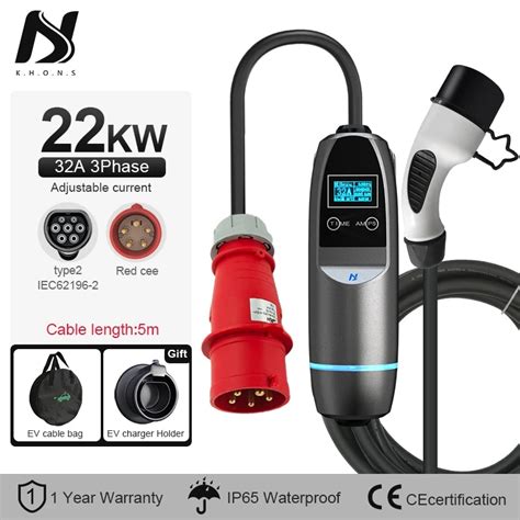 Khons 11kw Ev Charger 3phase Electric Car Charger Type2 16a 32a