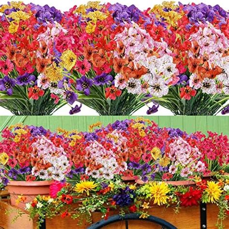 Awtlife Lot De Bouquets De Fleurs Artificielles Pour Ext Rieur