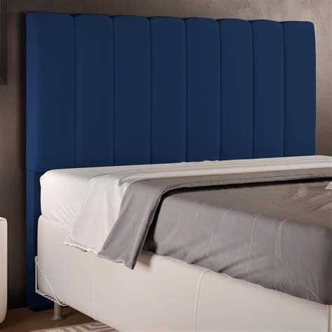 Cabeceira Cama Box Casal Cm D Lia W Suede Azul Marinho Lyam