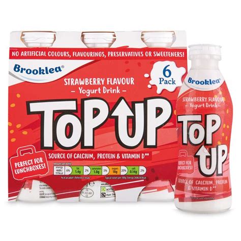 Top Up Strawberry Flavour Yogurt Drink 6x180g Brooklea Aldiie