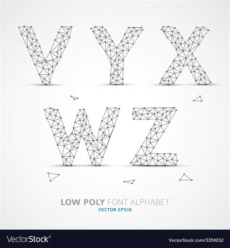 Low Poly Alphabet Font Royalty Free Vector Image