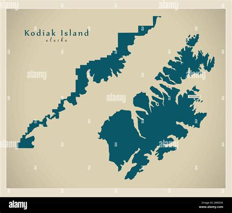 Modern Map Kodiak Island Alaska County Usa Illustration Stock Vector Image And Art Alamy