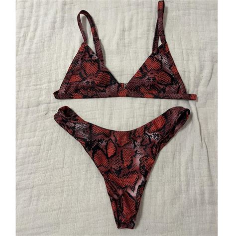 Shein Bikini No Tags So Cute Size M Color Snake Depop