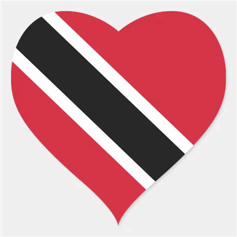 Trinidad And Tobago Flag Heart Sticker Zazzle