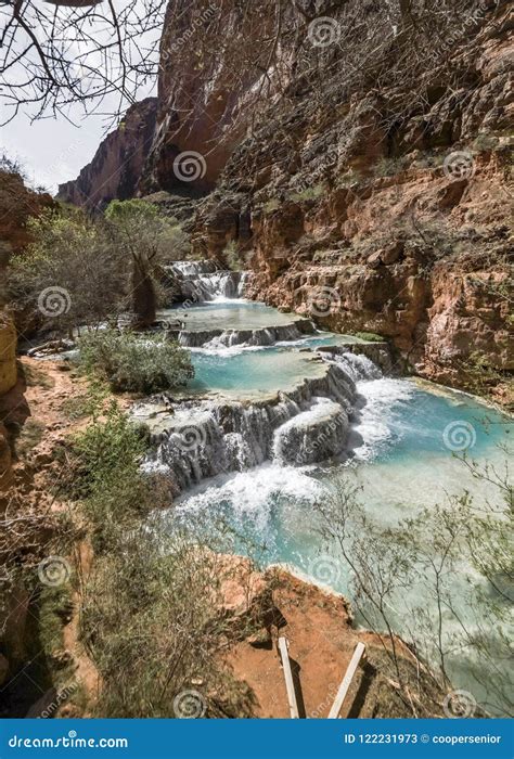 Beaver Falls, Supai, AZ stock image. Image of sitting - 122231973