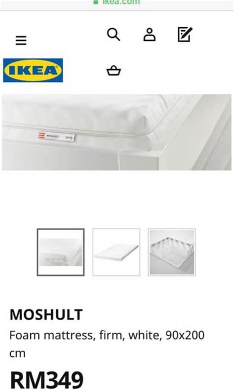 Ikea Moshult Single Mattress.. Tilam Single Ikea.., Furniture & Home ...