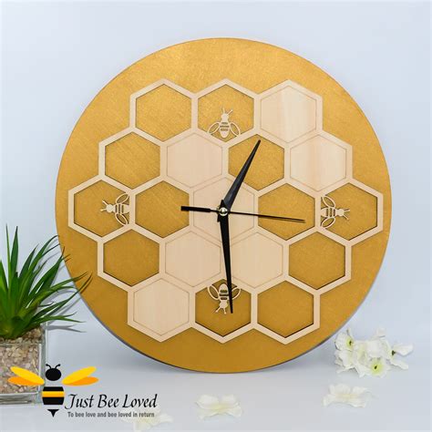 Birch Lattice Honeycomb Bee Wall Clock - 2 Styles – Just Bee Loved