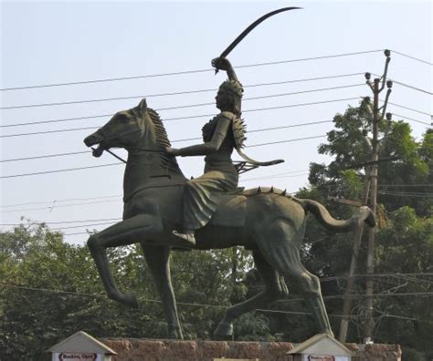 Equestrian statue of Rani of Jhansi Lakshmibai in Agra, Uttar Pradesh India