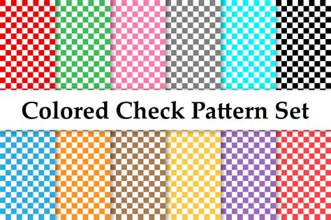 Colored Seamless Check Pattern Set Graphic By Cutepik Creative Fabrica