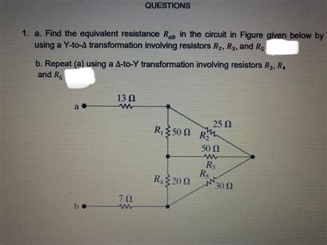 Answered A Find The Equivalent Resistance Rab Bartleby