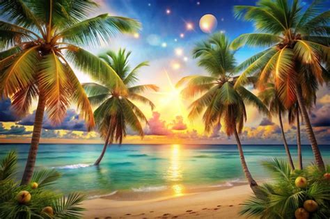 Art sea summer vacation tropical beach background | Premium AI ...